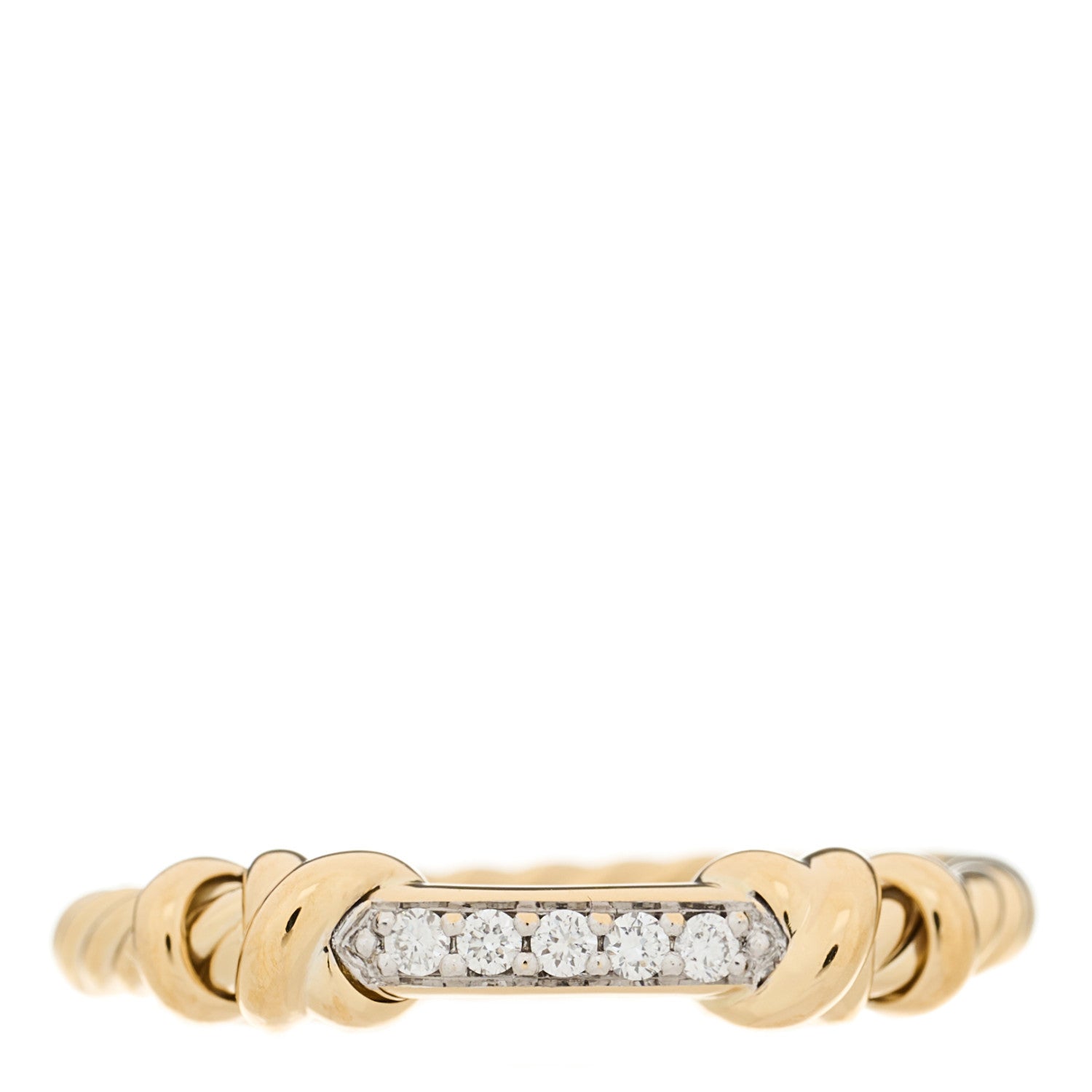 David Yurman 18K Yellow Gold Diamond Petite Helena Wrap Ring 49 5 1 of 4
