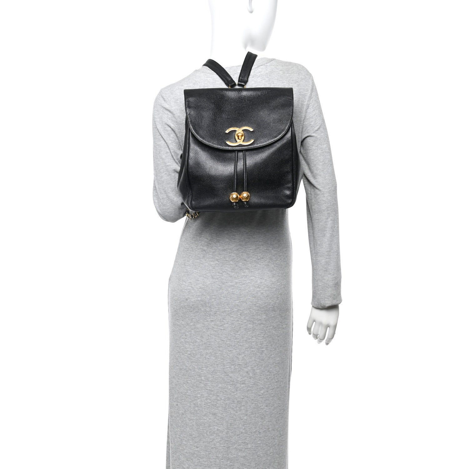Chanel Caviar CC Backpack Black 2 of 10