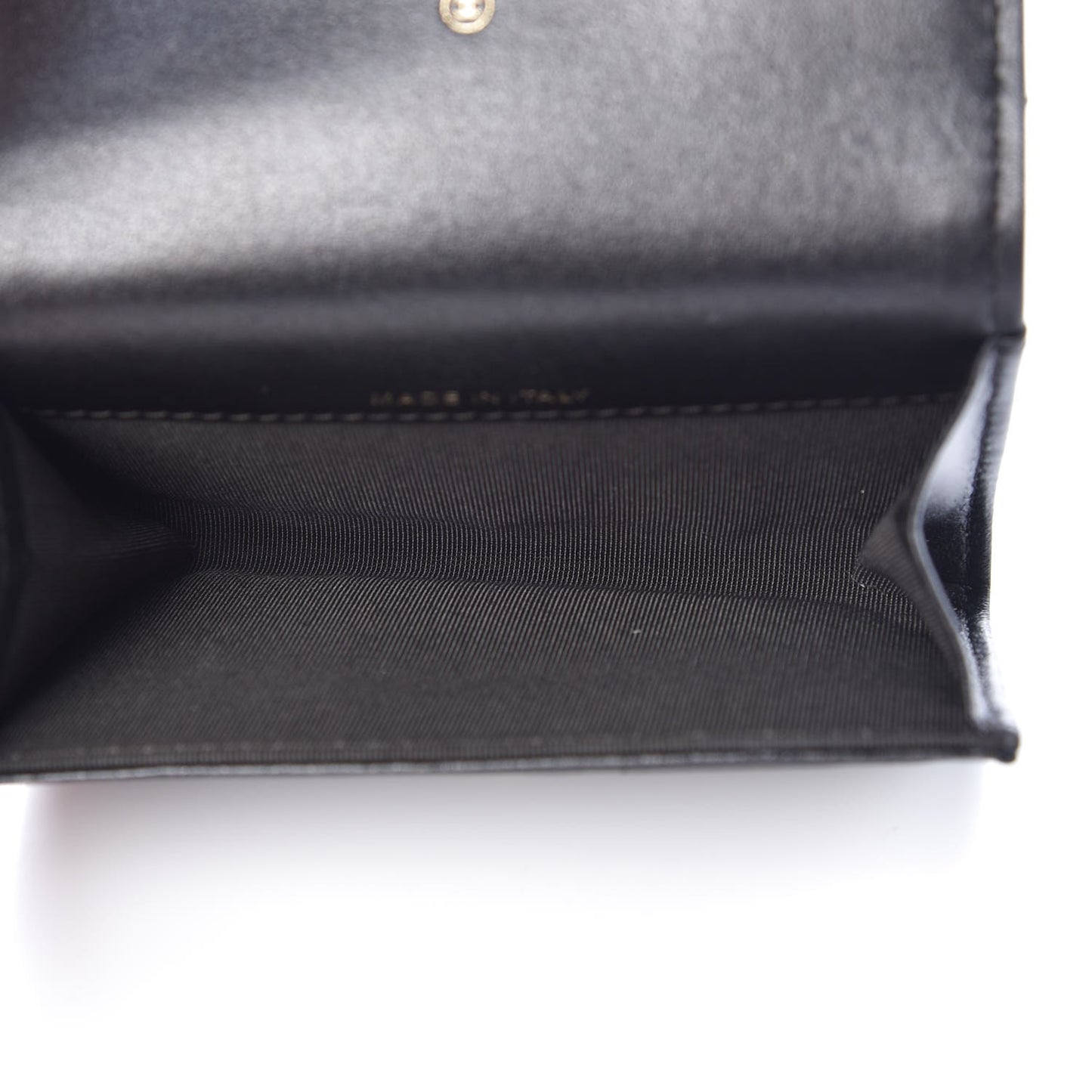 Metallic Calfskin Quilted Reissue Card Holder Wallet Charcoal