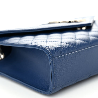 Saint Laurent Grain De Poudre Textured Mixed Matelasse Triquilt Medium Monogram Satchel Denim 8 of 9