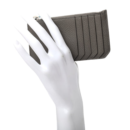 Saint Laurent Calfskin 5 Fragments Zip Pouch Card Holder Fog 2 of 7