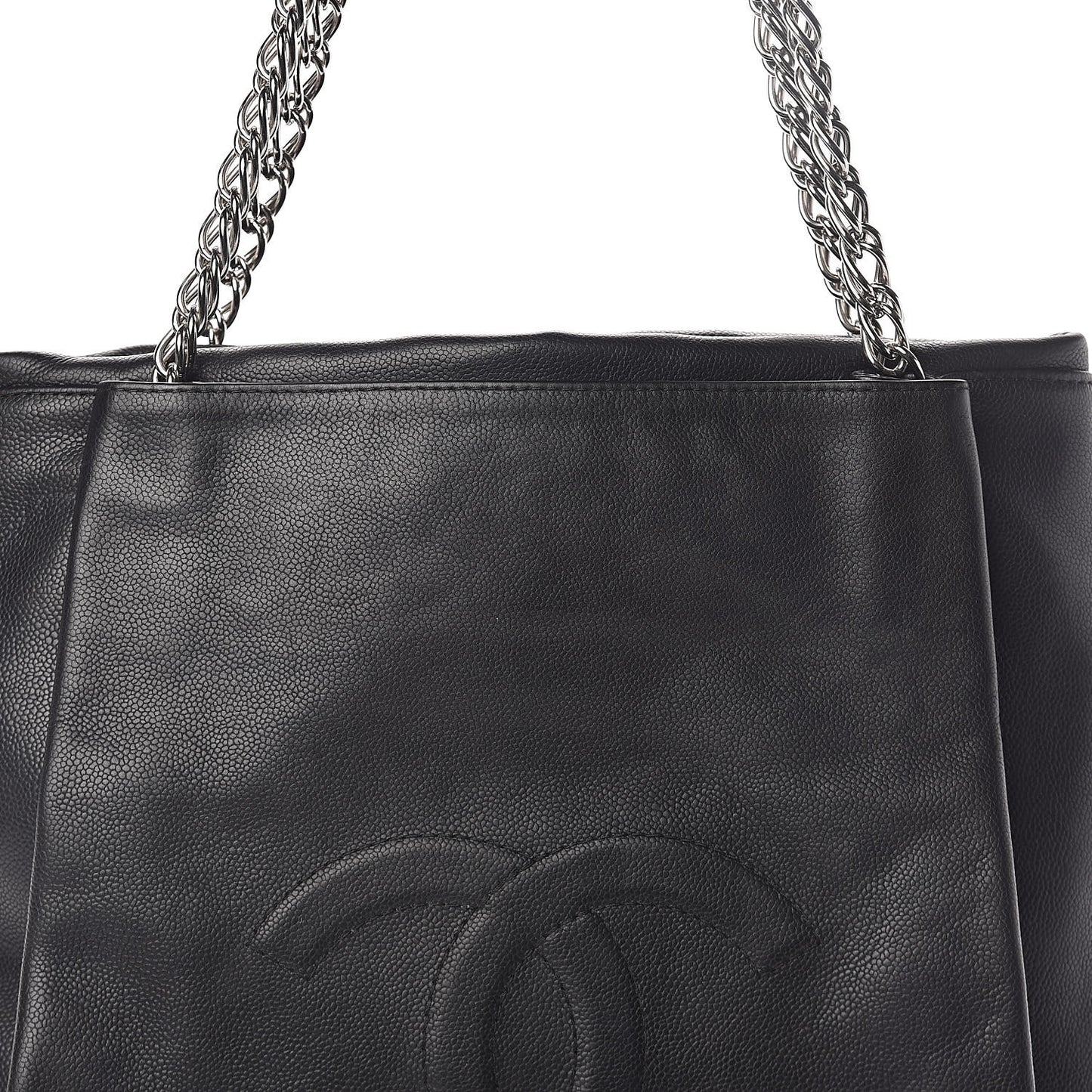 Caviar Large CC Tuck Tote Black