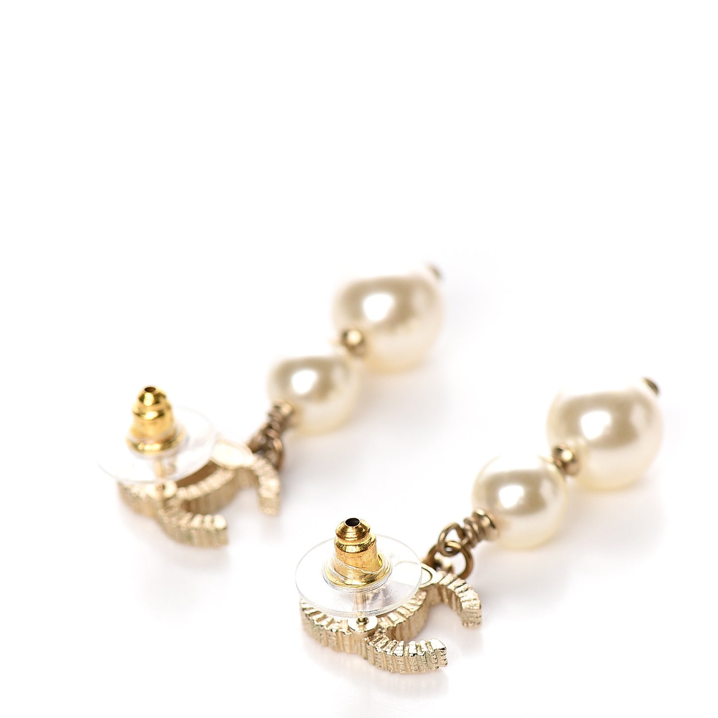 Pearl CC Drop Earrings Gold