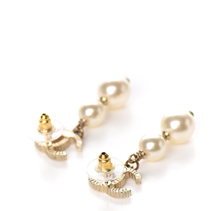 Chanel Pearl CC Drop Earrings Gold 3 of 5