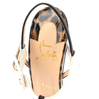 Christian Louboutin Kid Jazz Calf Patent Leopard Beltega 120 T-Strap Sandals 41 Black 7 of 7