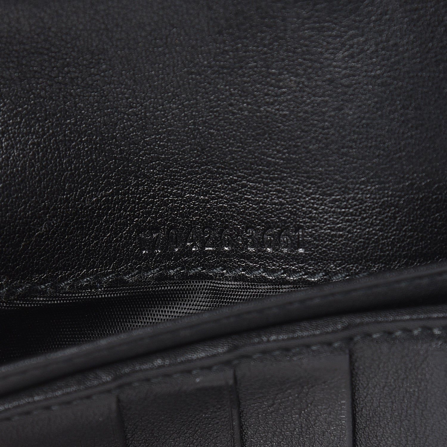 Gucci Guccissima Margaux Calfskin Metal Bar Chain Wallet Black 7 of 12