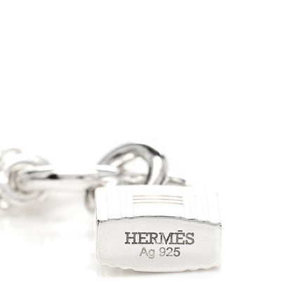 Hermes Sterling Silver Cadenas Kelly Lock Pendant Necklace 3 of 3