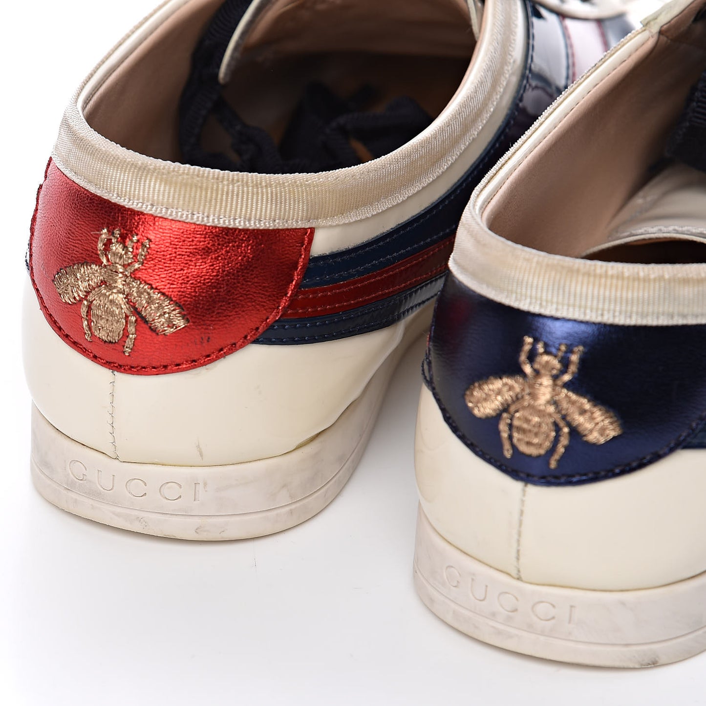 Patent Calfskin Womens Web Falacer Sneakers 36 White