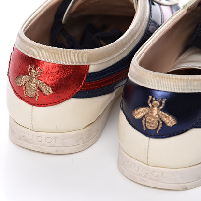 Gucci Patent Calfskin Womens Web Falacer Sneakers 36 White 11 of 13