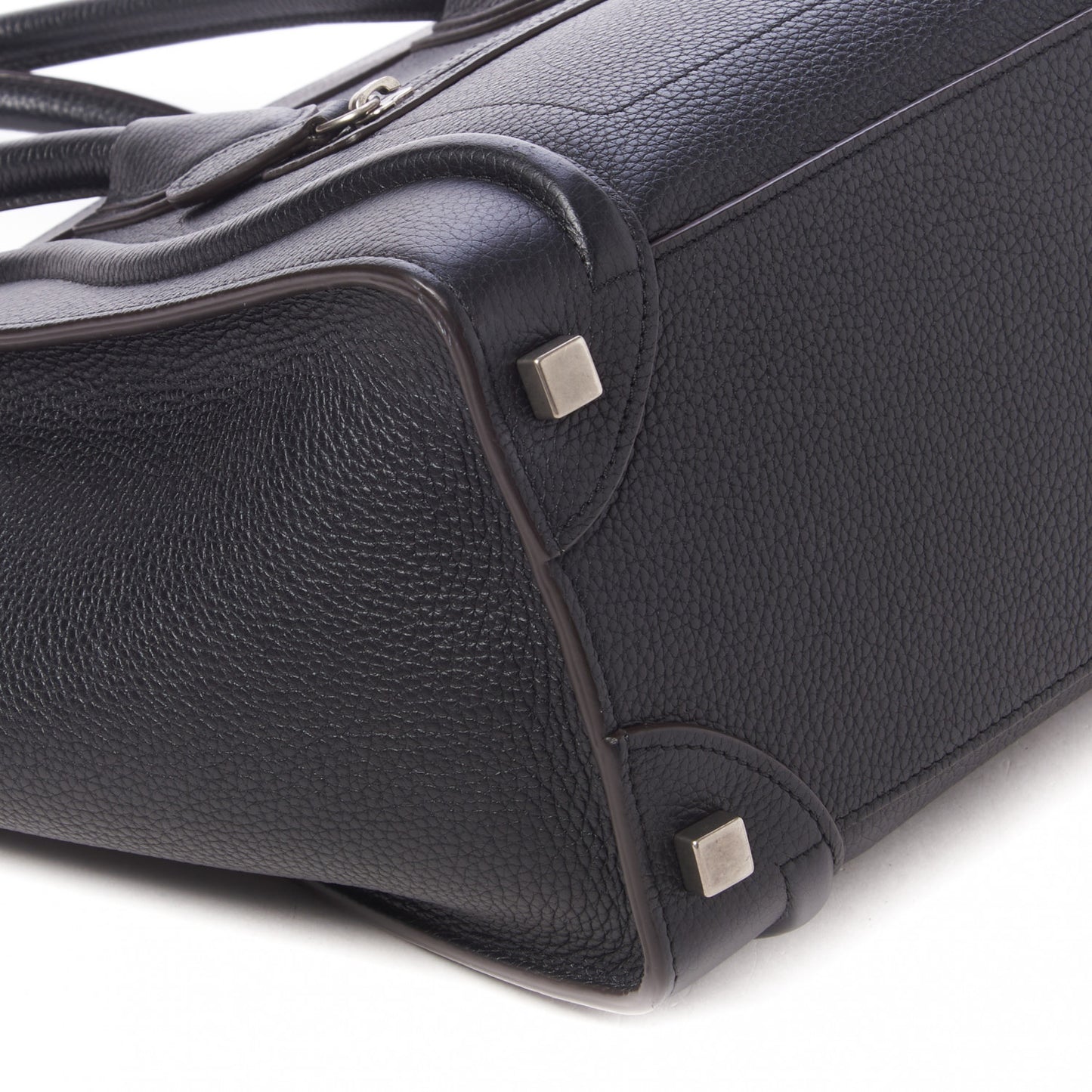 Drummed Calfskin Micro Luggage Black