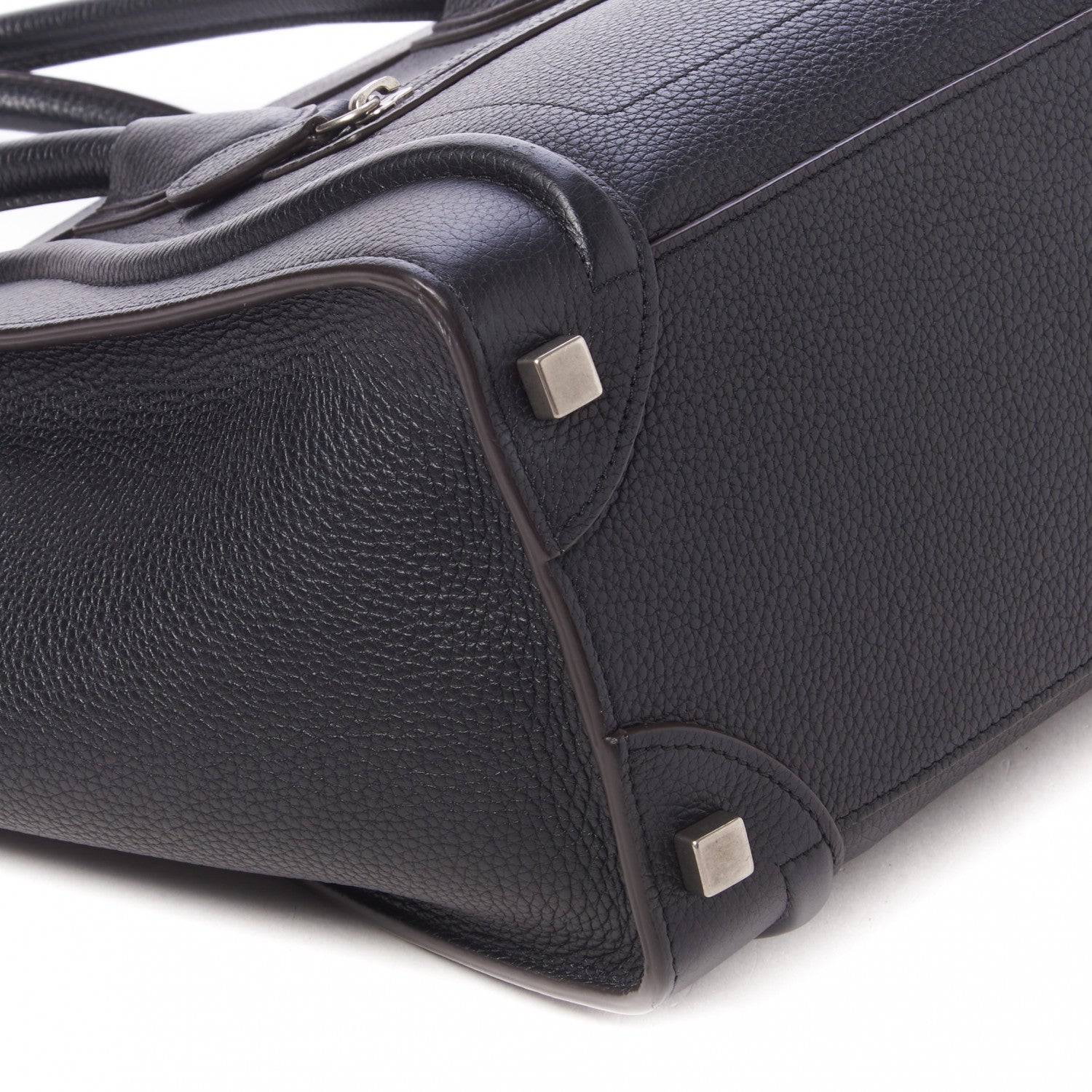 Celine Drummed Calfskin Micro Luggage Black 6 of 10