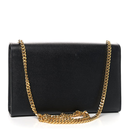 Saint Laurent Grain De Poudre Medium Classic Monogram Kate Satchel Black 2 of 10