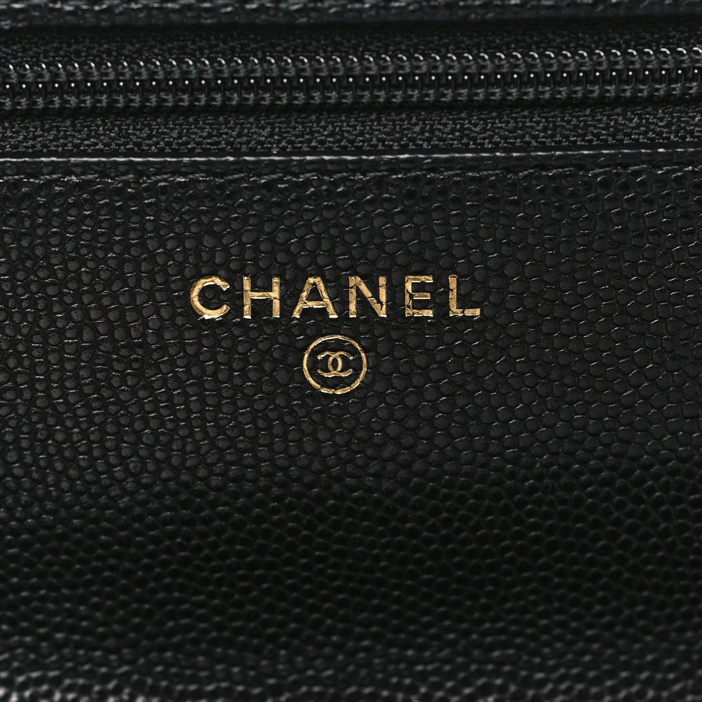 Caviar Quilted Coco First Wallet On Chain WOC Black