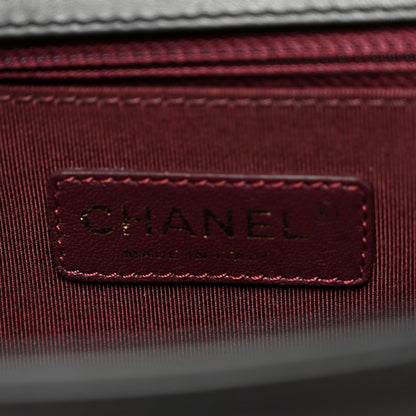 Chanel Calfskin Caviar Suede Chevron New Medium Boy Flap Black 6 of 11