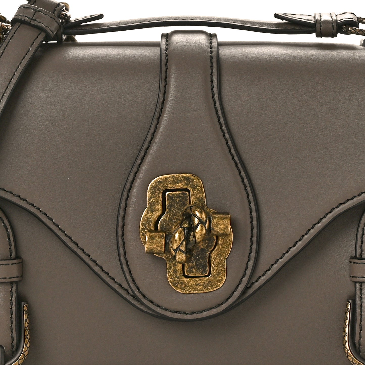 French Calf City Knot Bag Taupe