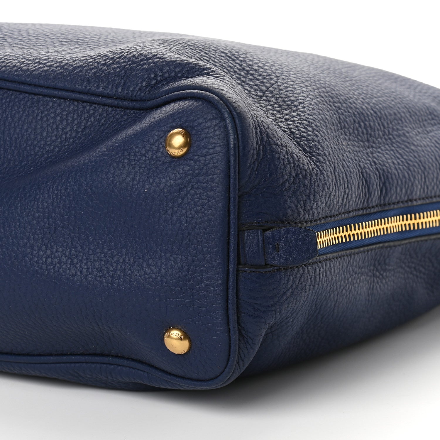Prada Vitello Daino Side Zip Tote Bluette 6 of 11