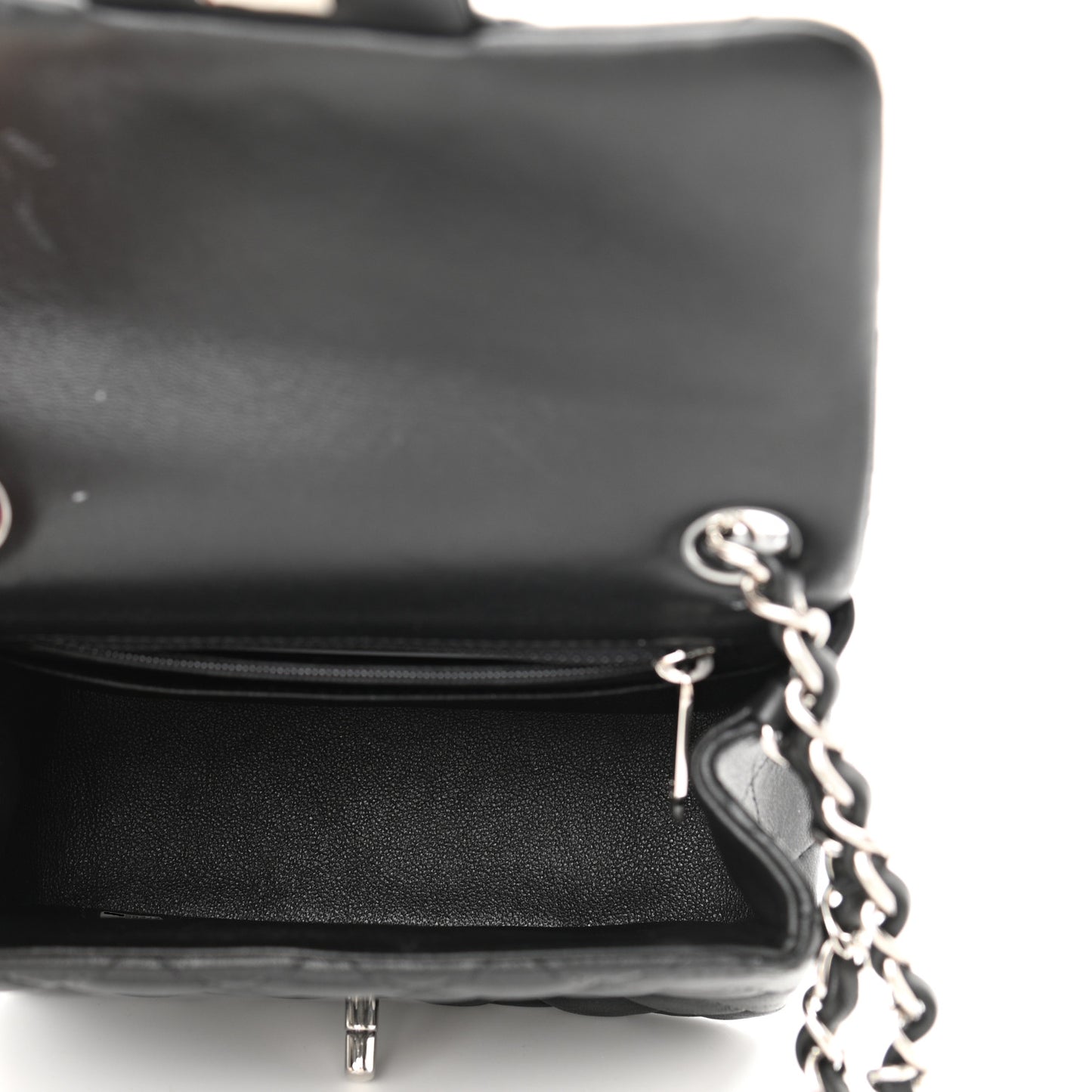 Lambskin Quilted Mini Square Flap Black