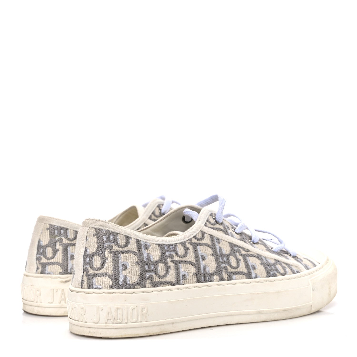 Christian Dior Canvas Oblique Walk'N'Dior Low Top Sneakers 38 Grey Stone 5 of 11