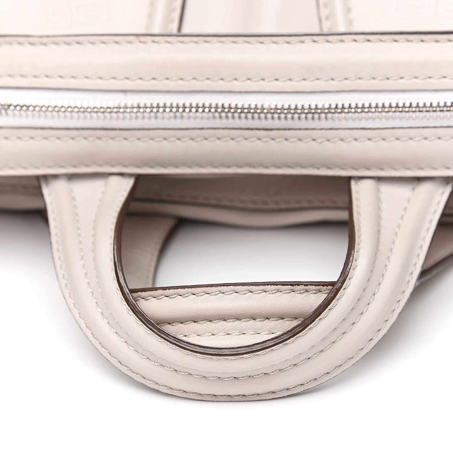 Calfskin Crocodile Embossed Medium Nightingale Off White