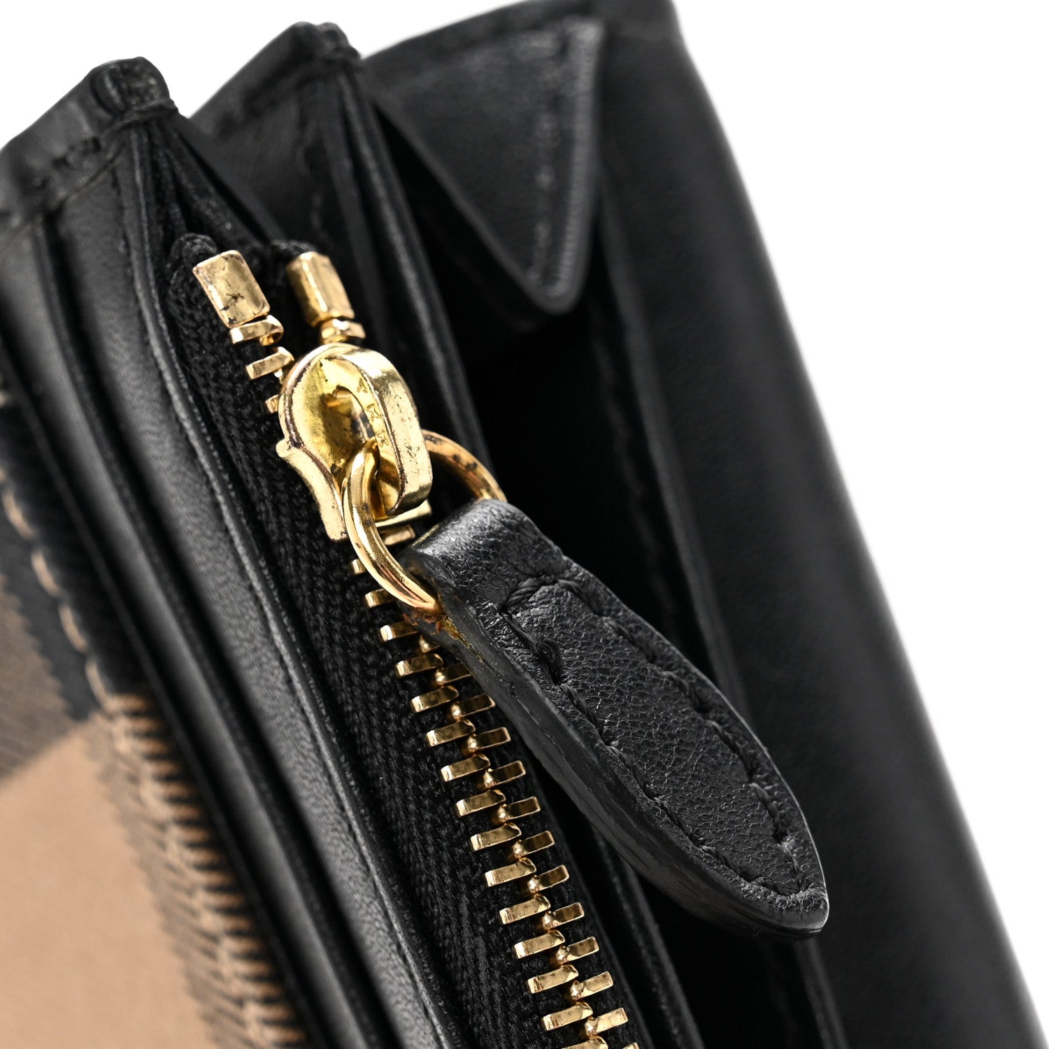 Burberry Calfskin House Check Porter Continental Wallet Black 8 of 10