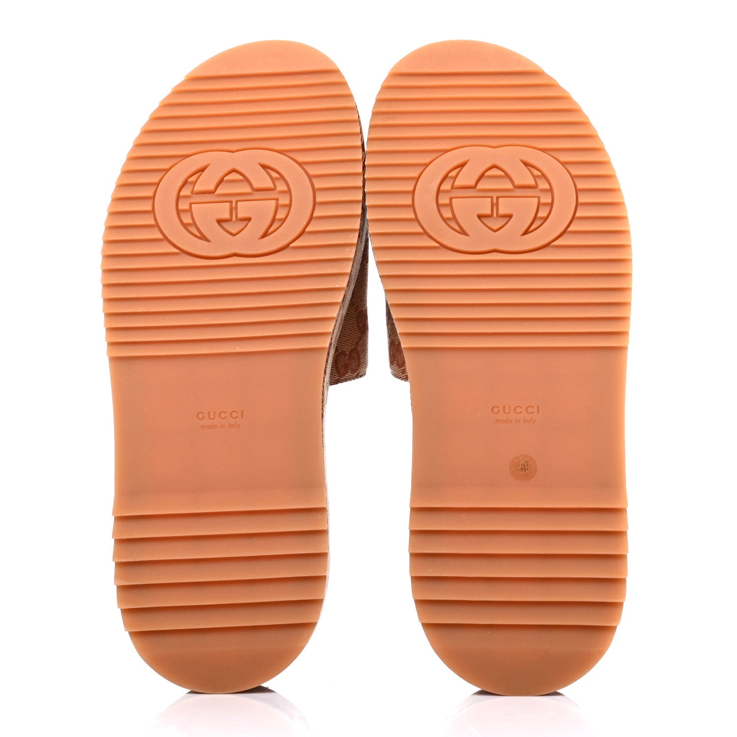 Gucci Canvas GG Monogram Angelina Platform Slide Sandals 40 Beige Ruggine 4 of 4