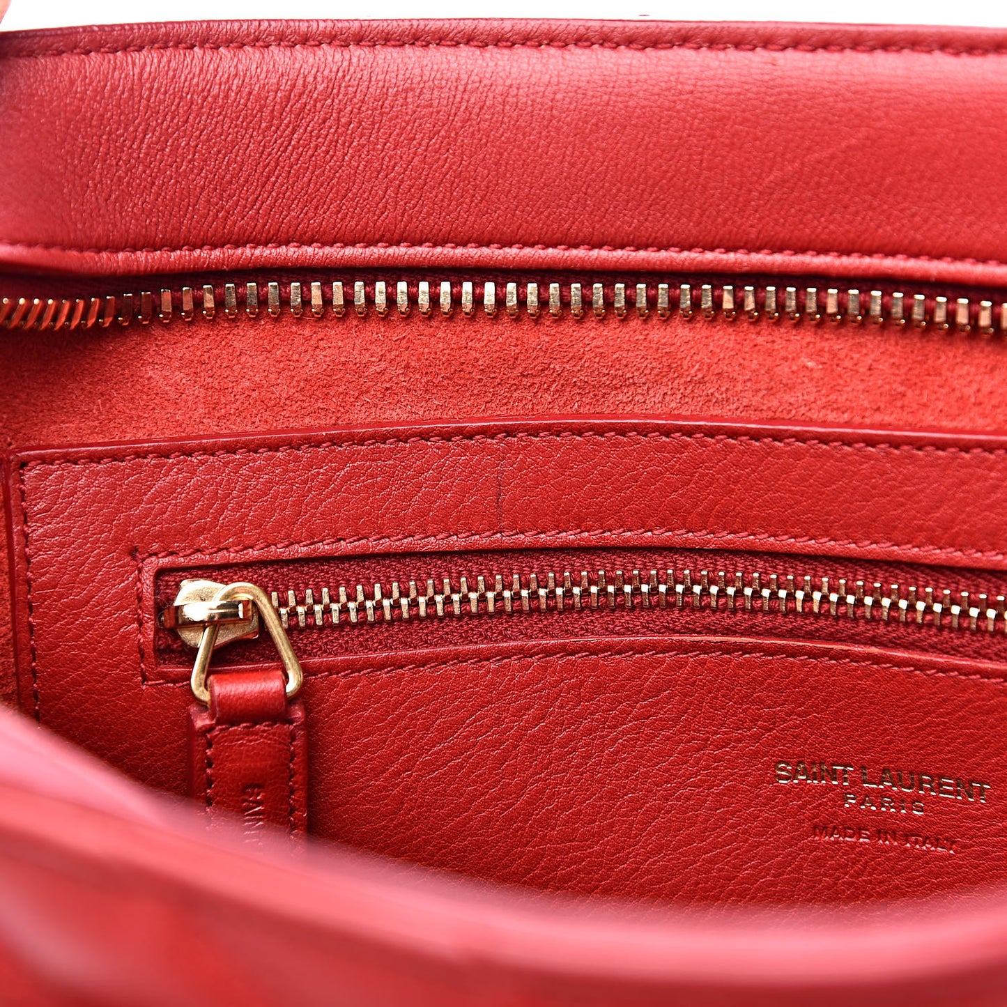 Calfskin Matelasse Chevron Small Monogram Cabas Lipstick Red