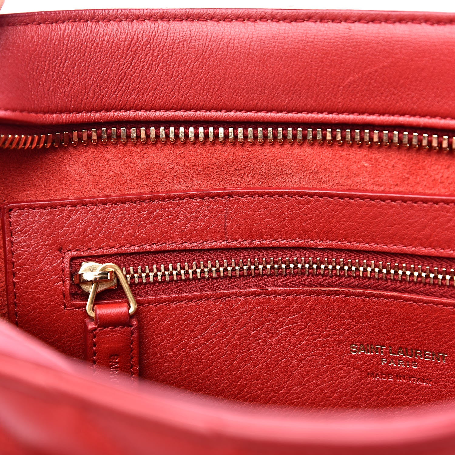 Saint Laurent Calfskin Matelasse Chevron Small Monogram Cabas Lipstick Red 14 of 14