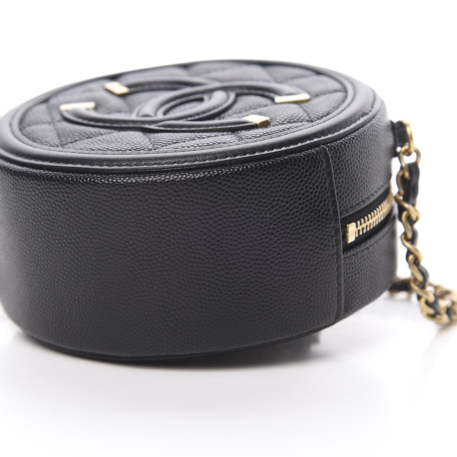 Chanel Caviar Quilted Round Filigree Crossbody Black 10 of 11