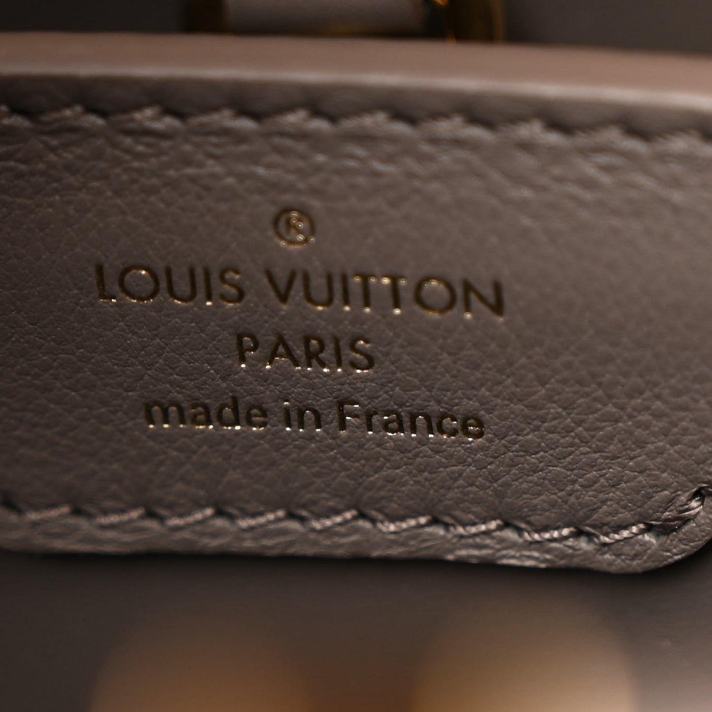 Calfskin Since 1854 Embroidered Capucines BB Ecru Taupe