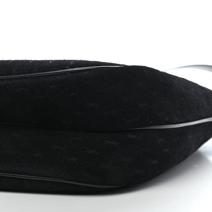 Saint Laurent Suede All-Over Monogram Large Le Monogramme Satchel Black 9 of 9