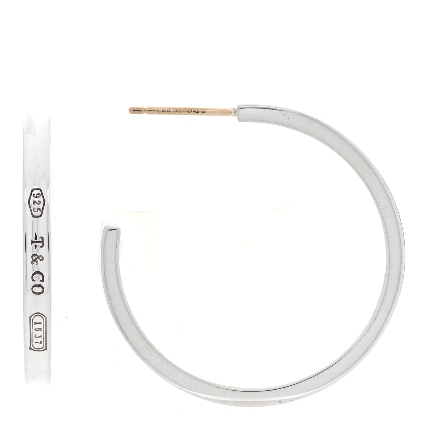 Sterling Silver Medium Narrow 1837 Hoop Earrings