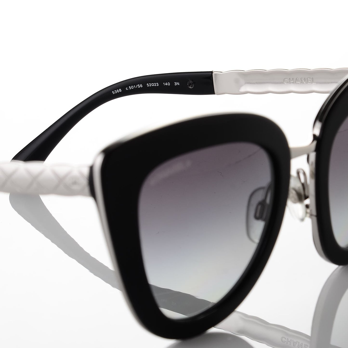 Cat Eye Quilted Sunglasses 5368 Black