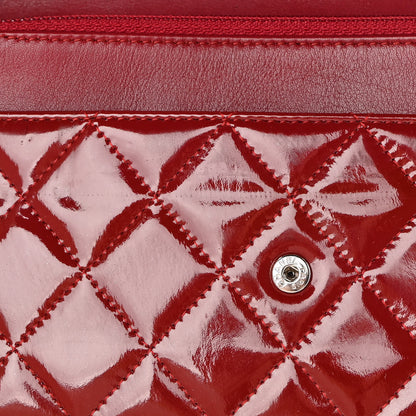 Chanel Patent Quilted Wallet On Chain WOC Red 12 of 21