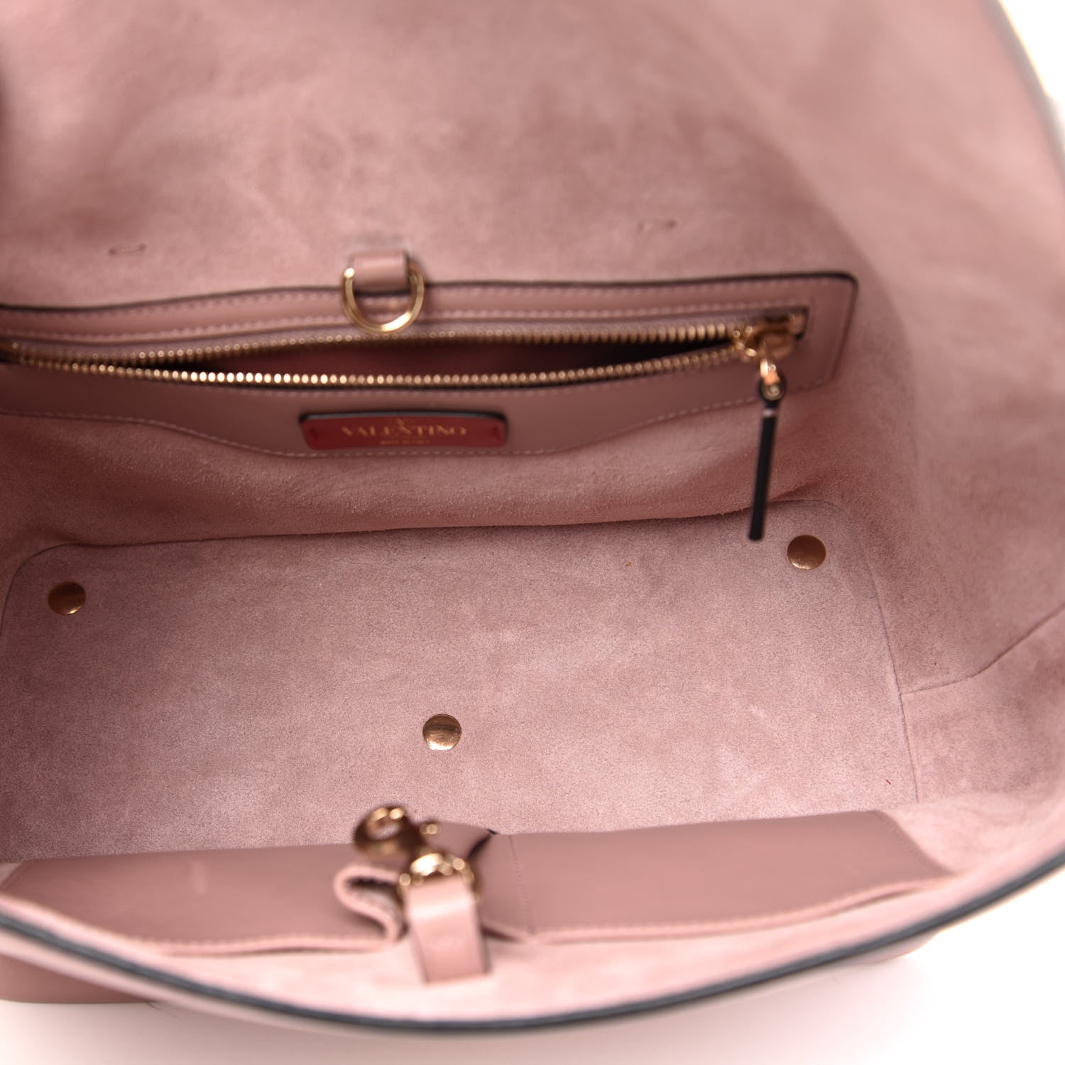 Valentino Garavani Calfskin Small Rockstud All Over Demilune Double Handle Satchel Lipstick 6 of 13
