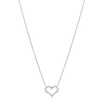 Tiffany Platinum Diamond Small Heart Pendant Necklace 1 of 4