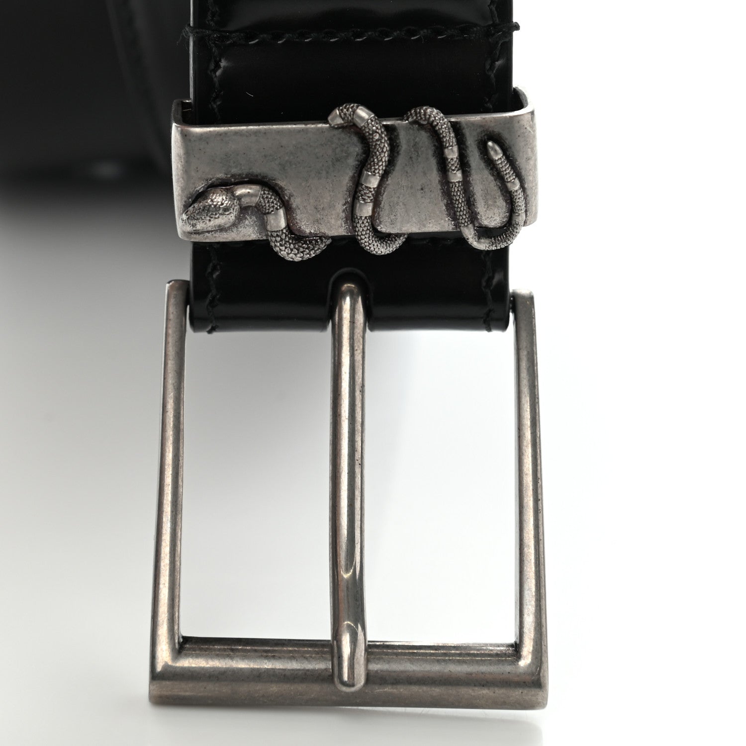 Gucci Calfskin Snake Belt 80 32 Black 9 of 9