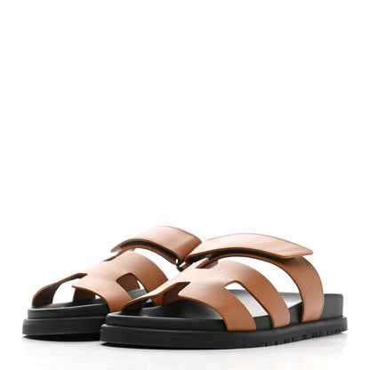 Hermes Calfskin Womens Chypre Sandals 37 Naturel 3 of 8