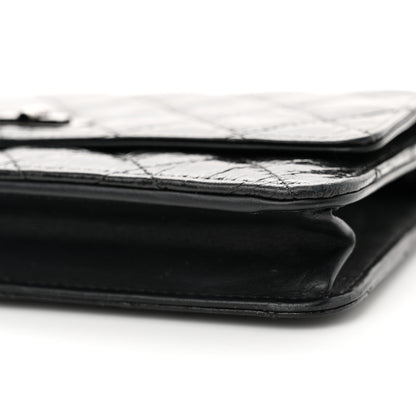 Chanel Glazed Aged Calfskin Reissue Wallet On Chain WOC Black 11 of 13