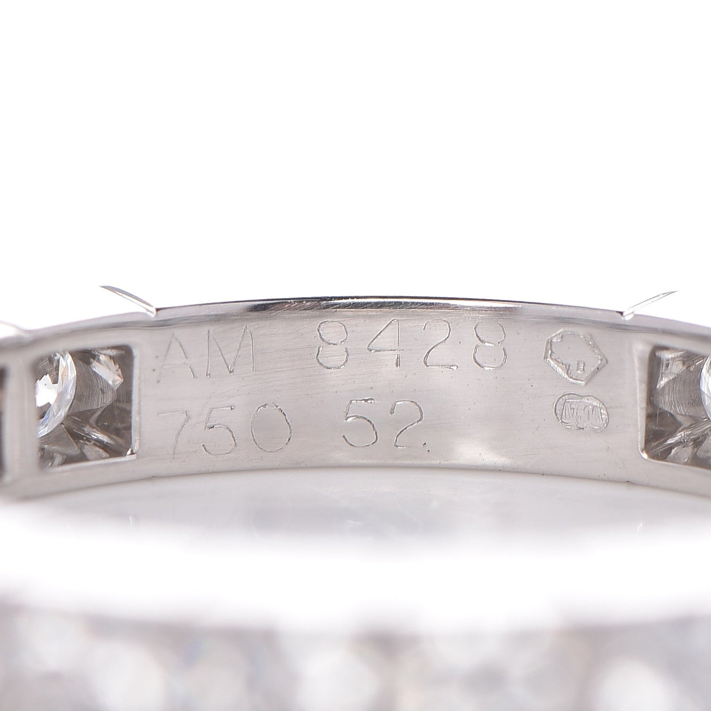 18K White Gold Diamond 3mm Lanieres Ring 52 6
