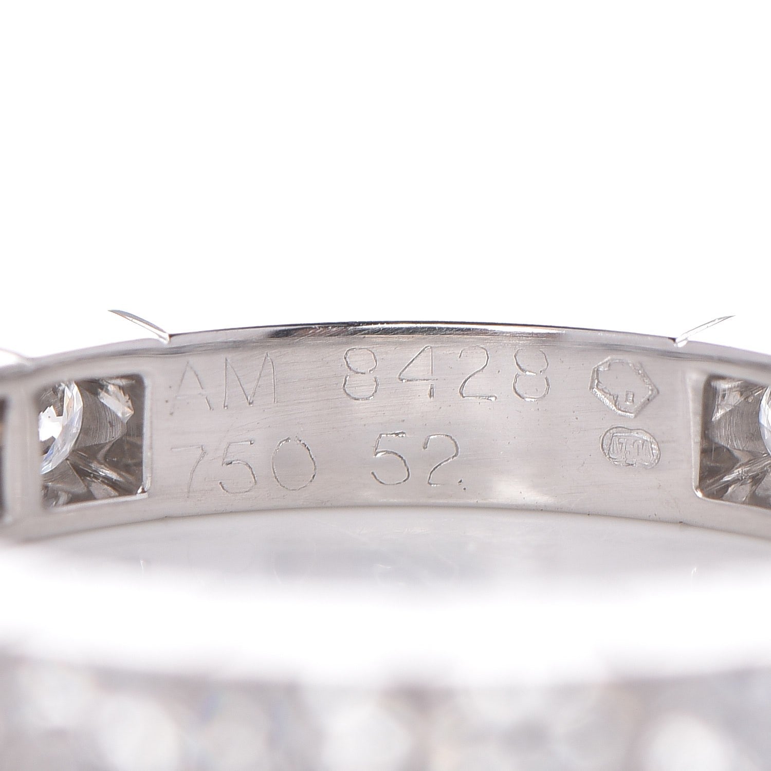 Cartier 18K White Gold Diamond 3mm Lanieres Ring 52 6 4 of 4
