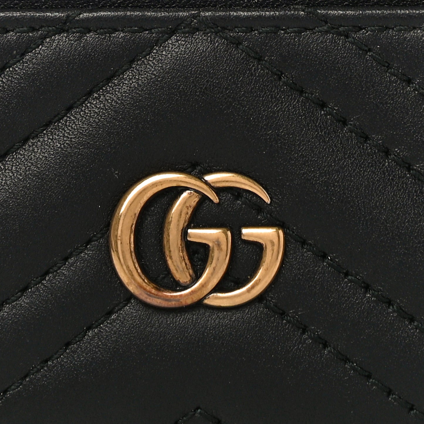 Calfskin Matelasse GG Marmont Card Holder Black