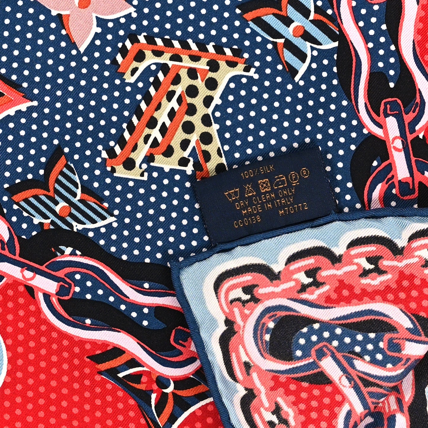 Silk Pop Monogram Scarf Red Pink