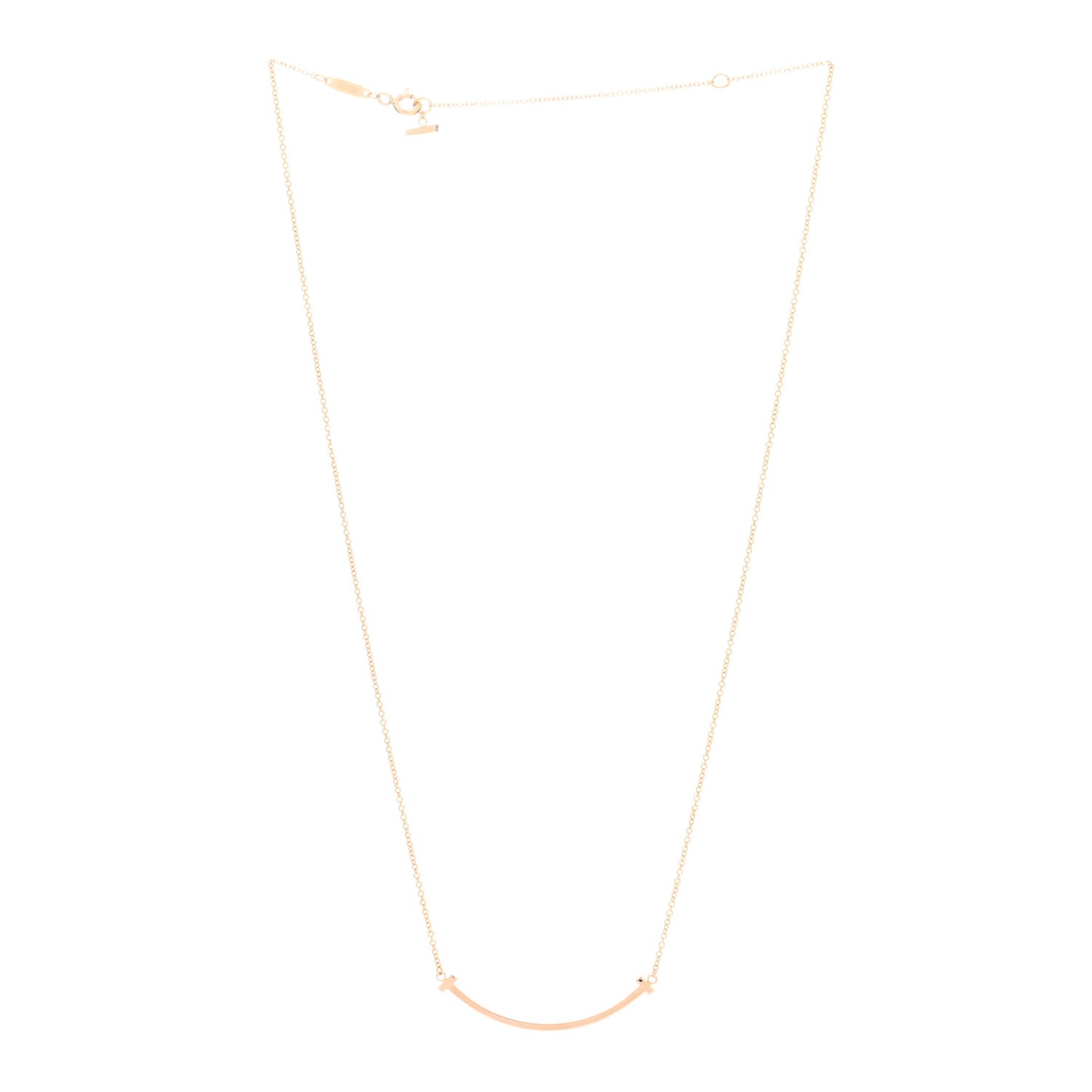 18K Rose Gold Small T Smile Pendant Necklace