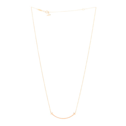 Tiffany 18K Rose Gold Small T Smile Pendant Necklace 2 of 6