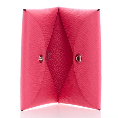 Hermes Epsom Calvi Card Case Rose Azalee 5 of 6