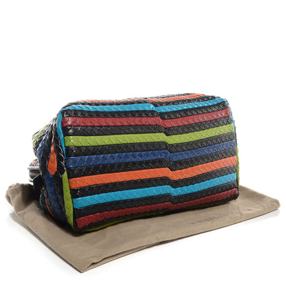 Bottega Veneta Intrecciato Shiny Goatskin Satchel Multicolor 4 of 9