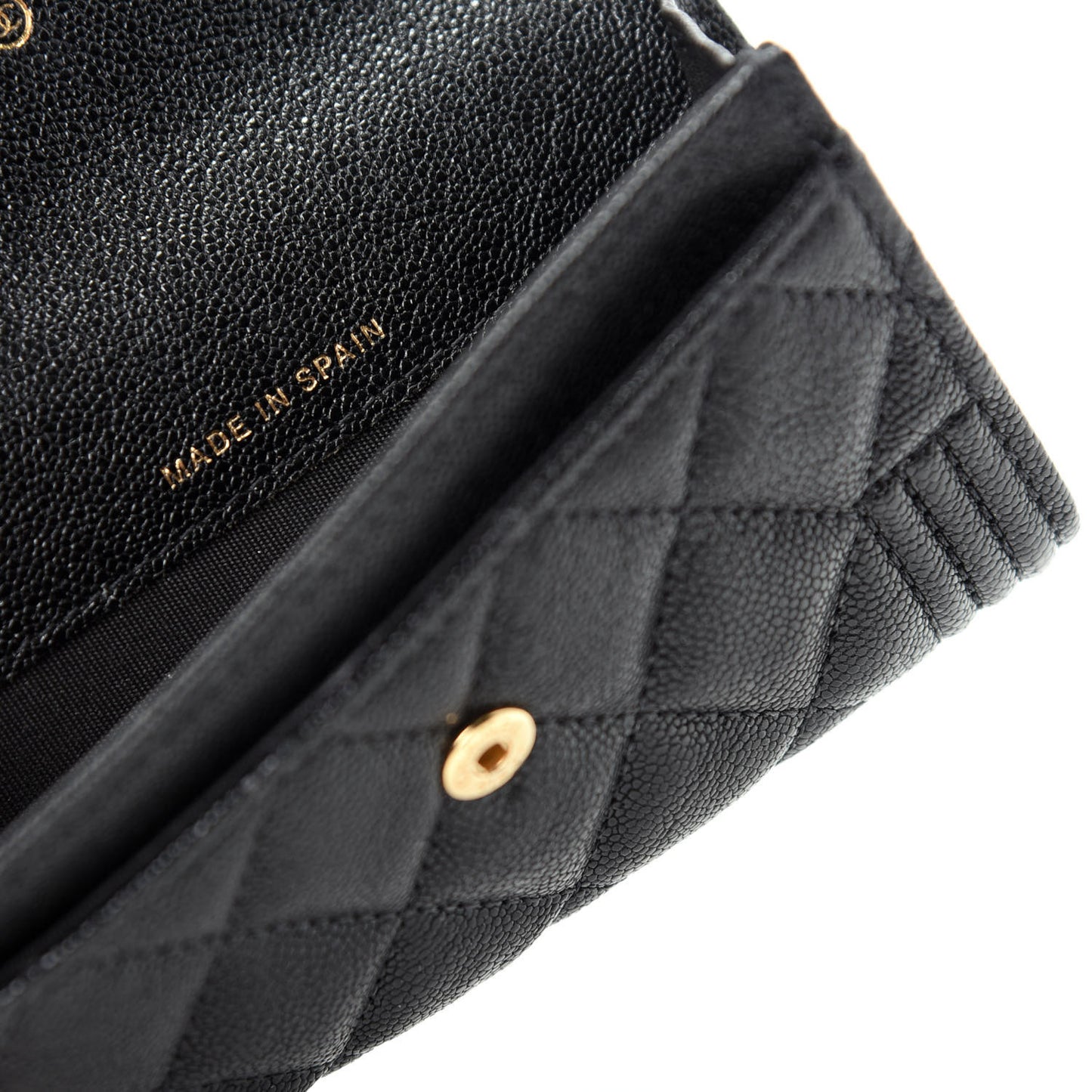 Caviar Quilted Boy Flap Card Holder Black