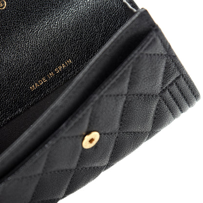 Chanel Caviar Quilted Boy Flap Card Holder Black 7 of 9