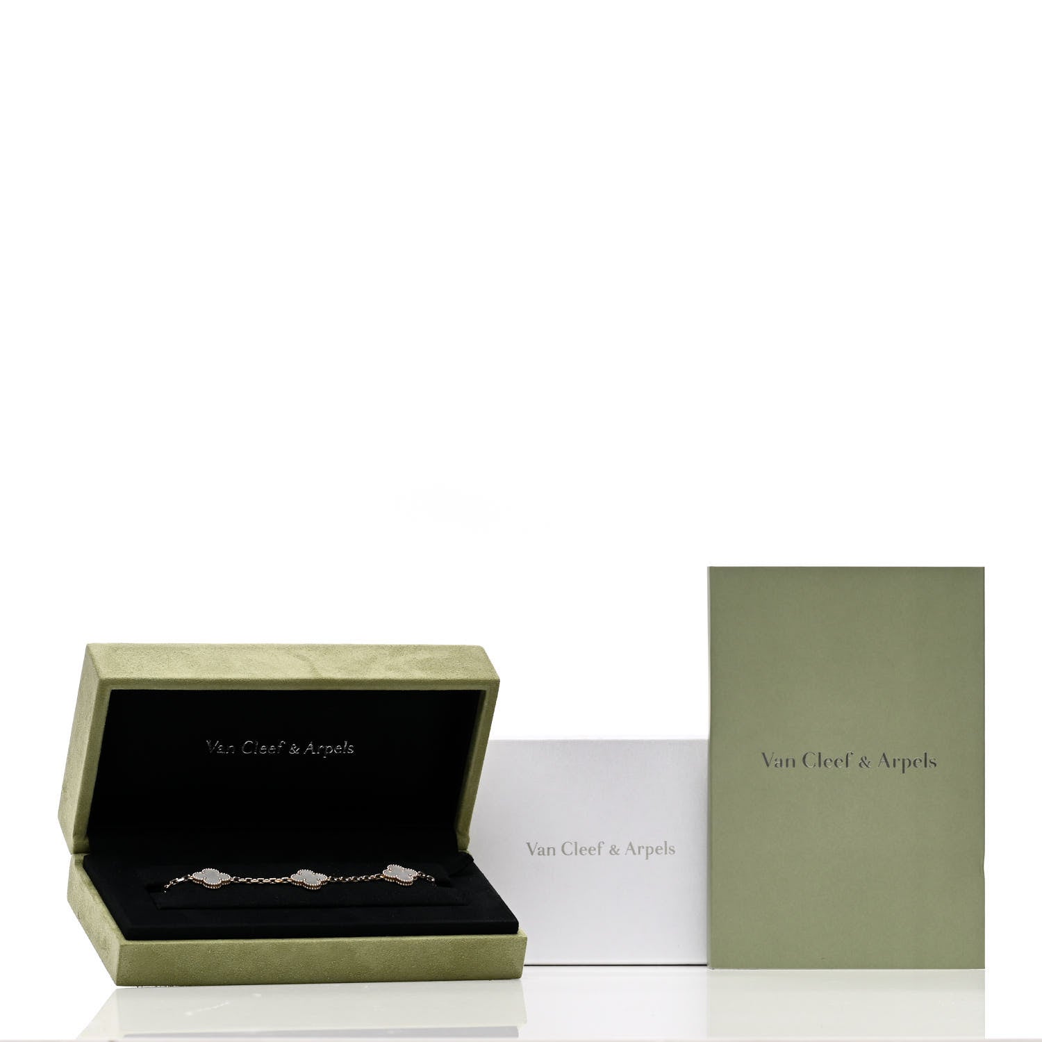 Van Cleef & Arpels 18K Yellow Gold Mother of Pearl 5 Motifs Vintage Alhambra Bracelet 5 of 5