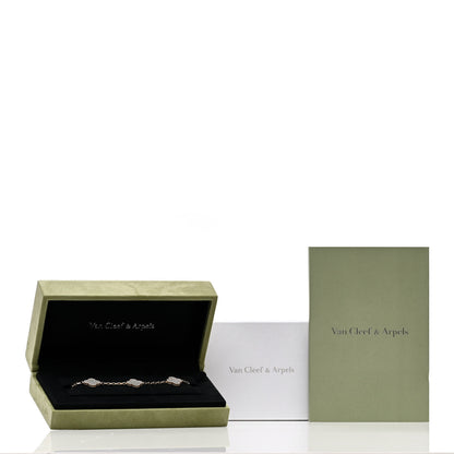 Van Cleef & Arpels 18K Yellow Gold Mother of Pearl 5 Motifs Vintage Alhambra Bracelet 5 of 5